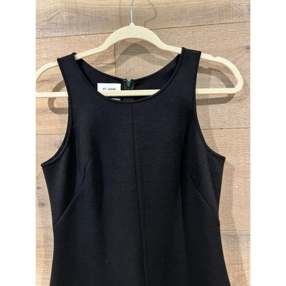 ST. JOHN COLLECTION black Sleeveless Knit Dress size 6 - Picture 6 of 13